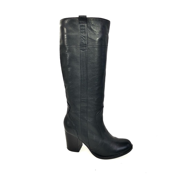 Steve Madden Shoes - Steve Madden Black Leather Knee-High Heeled Boots
